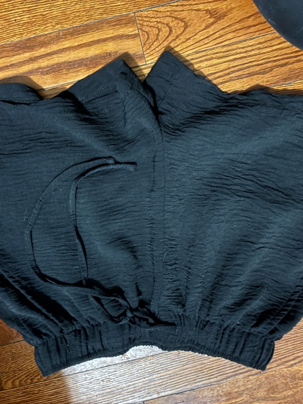 NYDJ Black Bike Shorts with Cinch Waist